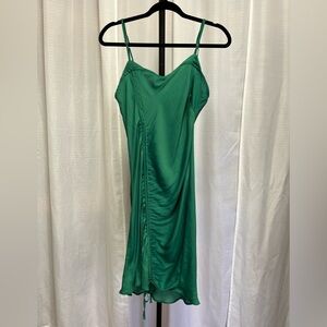 Free People's Intimately emerald green satin dress is "Be My Mini Slip" | XL